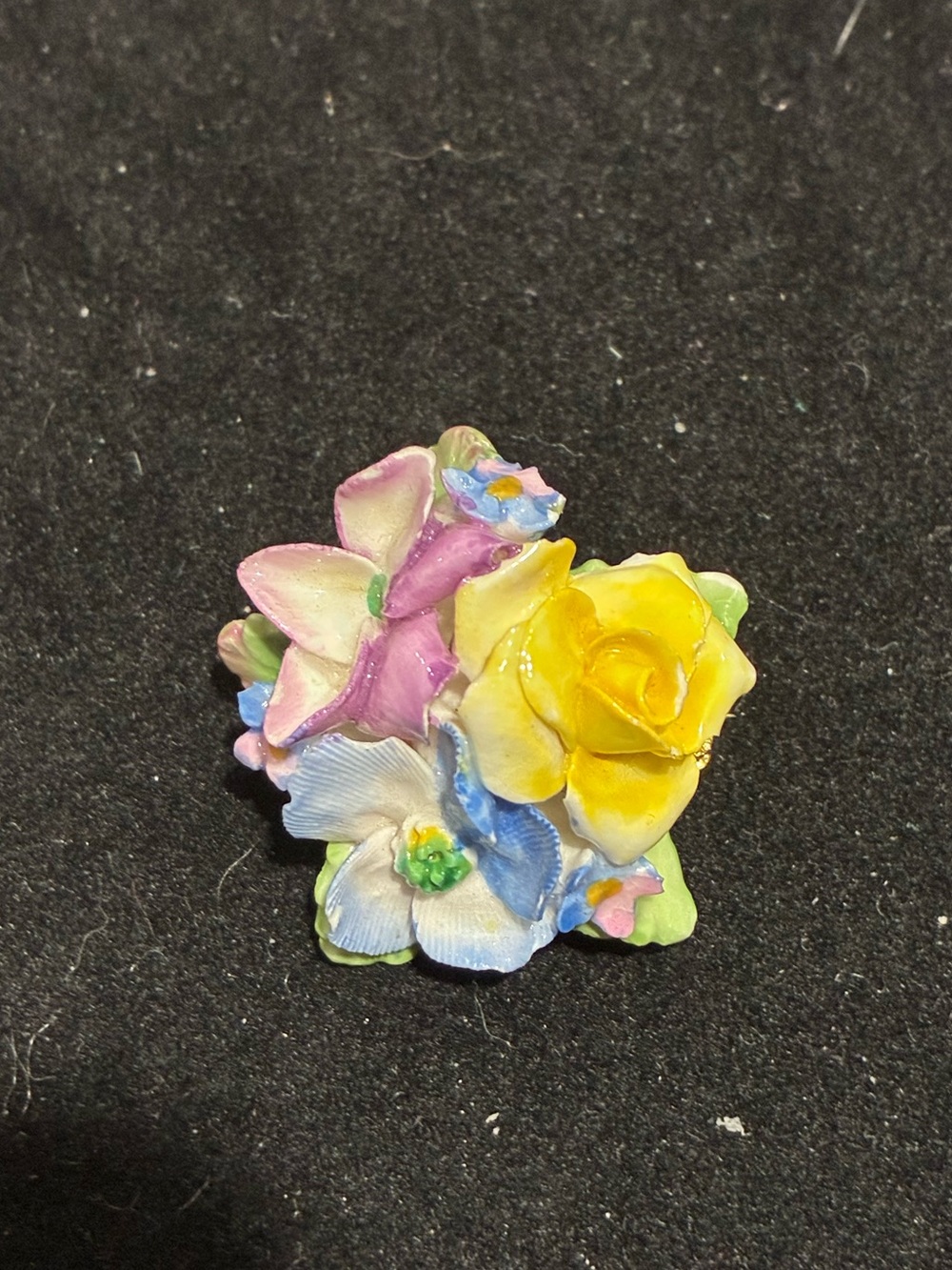 Vintage Coalbrook China English Porcelain Floral Brooch